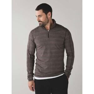 Lululemon Surge Warm 1/2 Zip Mens Large Active Workout Outdoor Running Red Green